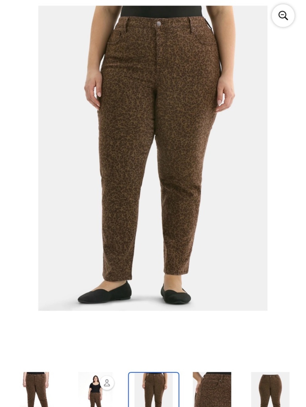 Terra & Sky Brown Leopard Print Straight Leg Pants
